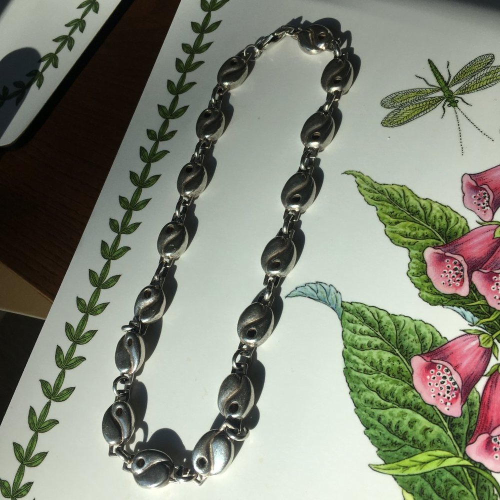 Solid Silver Yin Yang Link Necklace - image 3